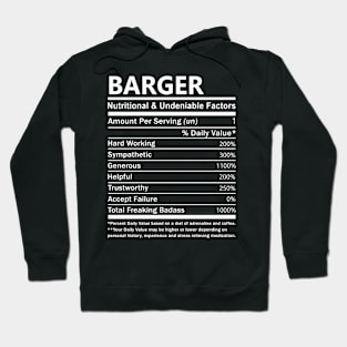 Barger Name T Shirt - Barger Nutritional and Undeniable Name Factors Gift Item Tee Hoodie